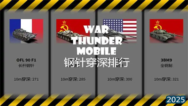 《战争雷霆》钢针穿深排行榜：最强反坦克弹药解析与实战指南